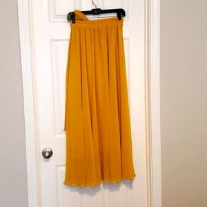 Chiffon High Waist Pleated Big Hem Floor/Ankle Length Skirt